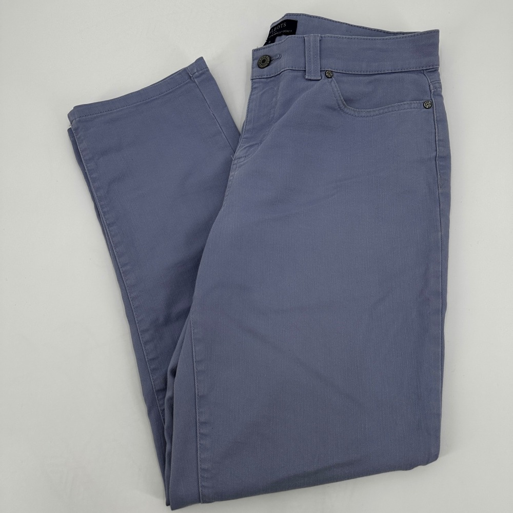 Talbots Simply Flattering 5-Pocket Boyfriend Pants Dusty Periwinkle Size 8 Twill